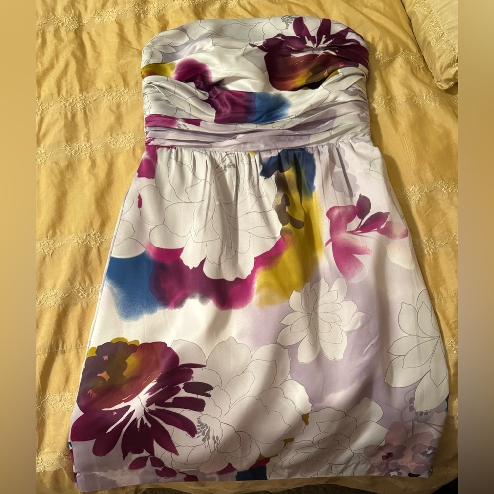 Strapless floral dress